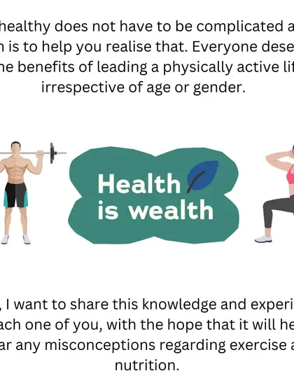 My mission is to simplify health and fitness. I want to share my knowledge and experience to help you cut through the noise and build a physically active lifestyle, no matter your age or gender.