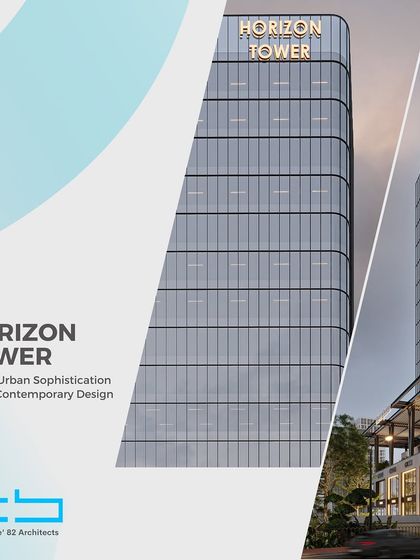 The Horizon Tower is a testament to modern architectural prowess, featuring a striking glass facade and a dynamic silhouette. It is designed to be a landmark of urban sophistication and contemporary design.