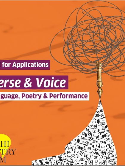 The announcement poster for our 'Verse & Voice' workshop, a collaboration with the Goethe-Institut to explore multilingualism and sound poetry.