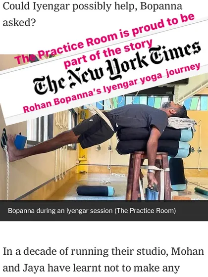 I am proud to have been part of Rohan Bopanna's journey, as featured in The New York Times. This shows how Iyengar yoga can be a powerful tool for professional athletes, helping with performance, recovery, and career longevity through precise, mindful practice.