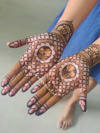A stunning floral mandala design with negative space, inspired by the talented Henna by Divya.
