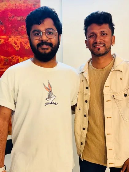 Posing with another talented artist from the Marathi comedy scene.