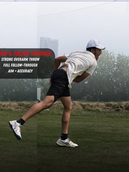 The final step is a strong overarm throw and a full follow-through. Aim and accuracy are just as important as the pickup. This completes the sequence for a perfect short barrier field.