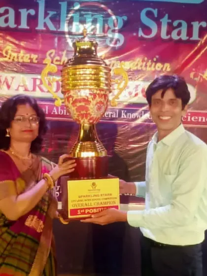 It was an honor to present the 'Sparkling Stars' Inter-School Competition award at our event in Ambedkar Nagar. Recognizing talent and hard work is a core part of our philosophy.