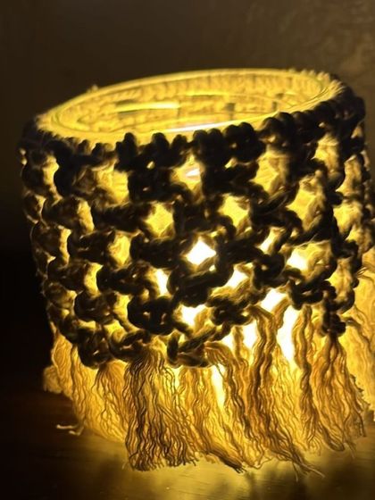 This student's utility jar looks magical with fairy lights inside. The light glowing through the knots creates such a cozy and beautiful effect.