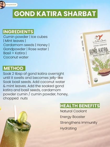 This recipe for Gond Katira Sharbat shows how to make a hydrating, energy-boosting summer drink.