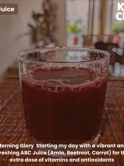 Here is another look at my morning ABC juice. This vibrant drink is my go-to for an extra dose of vitamins to kickstart my day. It's a simple habit that makes a big difference in how I feel.