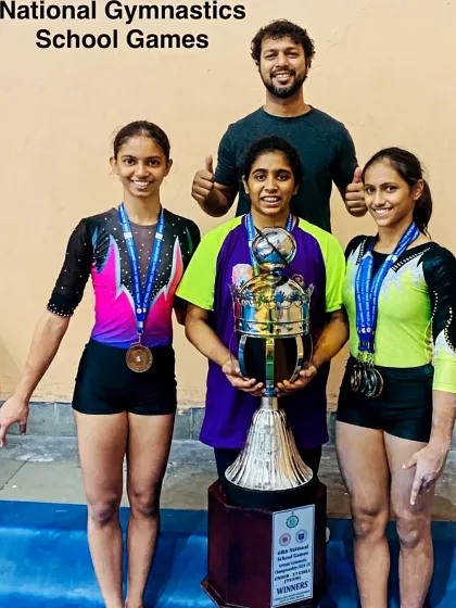 Celebrating our champions from the National School Games in Kolkata. Our competitive gymnasts consistently bring home medals, showcasing the effectiveness of our structured training, expert coaching, and the incredible dedication of our athletes.