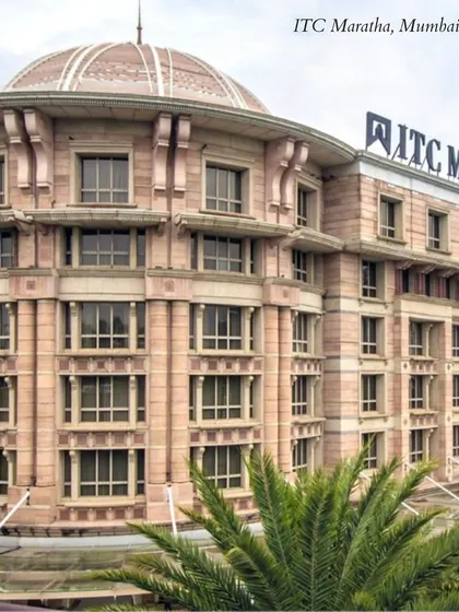 The ITC Maratha in Mumbai, with its grand, heritage-inspired architecture. This venue offers a touch of classic elegance in the heart of the city.