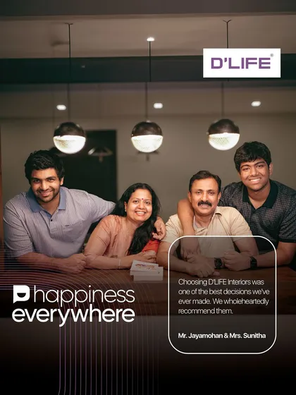 Choosing me was one of the best decisions for Mr. Jayamohan and Mrs. Sunitha. Their happiness and wholehearted recommendation are a testament to the quality and care I put into every project.