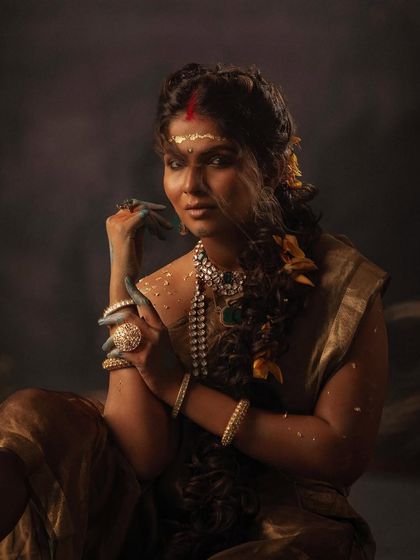 This portrait captures the fierce yet serene essence of the modern Indian woman, a key theme in our conceptual shoot.