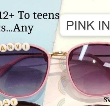 For teens and adults, I offer these chic cat-eye style sunglasses. You can personalize them with your name or a fun word using letter beads for a glamorous and unique look.