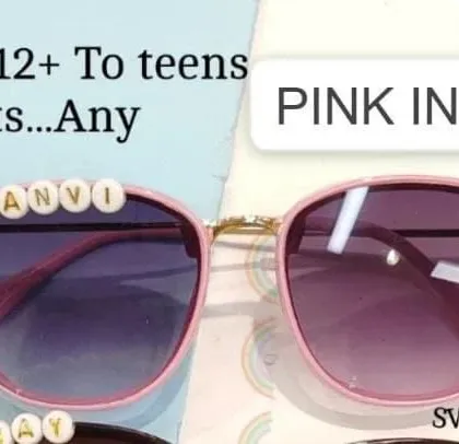 For teens and adults, I offer these chic cat-eye style sunglasses. You can personalize them with your name or a fun word using letter beads for a glamorous and unique look.