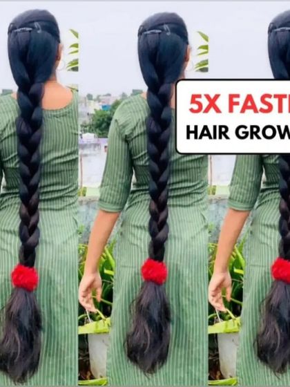 A repeat of the "5X Faster Hair Growth" image, emphasizing the powerful results my customers can achieve with my herbal hair treatment.