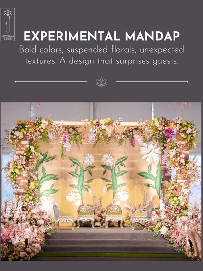 A mandap can be a canvas for bold, experimental design. Here, we used suspended florals and unexpected textures to surprise guests and create a memorable ceremony. I teach you how to push creative boundaries while maintaining technical excellence.