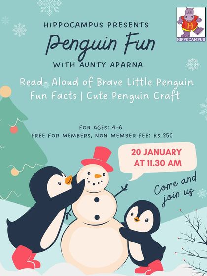 Waddle over for some Penguin Fun! We'll chill out while learning amazing facts about penguins, listening to a story about a brave little penguin, and making an adorable craft.