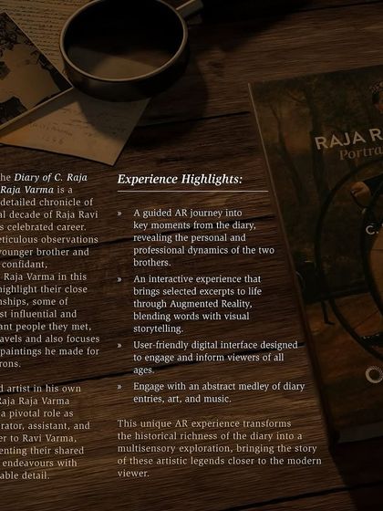 A closer look at the AR experience, highlighting how it transforms the historical richness of C. Raja Raja Varma's diary into a multisensory exploration for a modern audience.