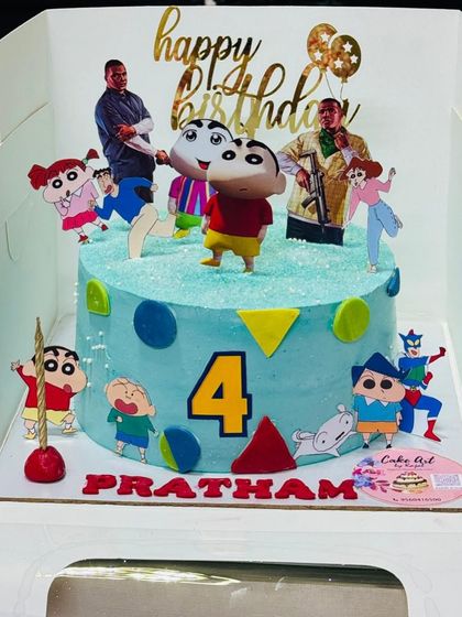 A playful Shinchan themed money-pulling cake, adding an element of surprise to the celebration.