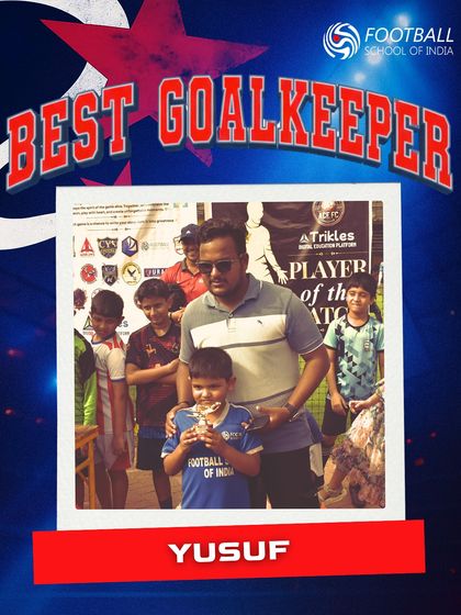 Yusuf is recognized as the Best Goalkeeper for his outstanding saves with our U8 team.