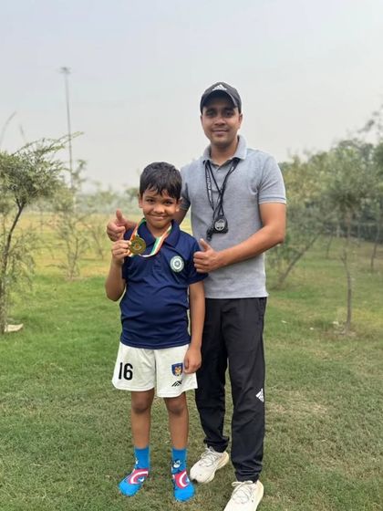 Giving a thumbs up to this future champion. His dedication during our training sessions paid off.