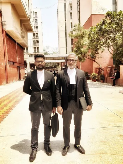 Outside the Dwarka District Court after presenting final arguments. I was engaged by a team of bright young lawyers for this trial, and it's always a privilege to be in the trenches of litigation, fighting for my clients and mentoring the next generation of advocates.
