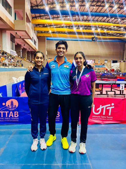 Our players Yashashwini and Divyanshi with me after a successful tournament.