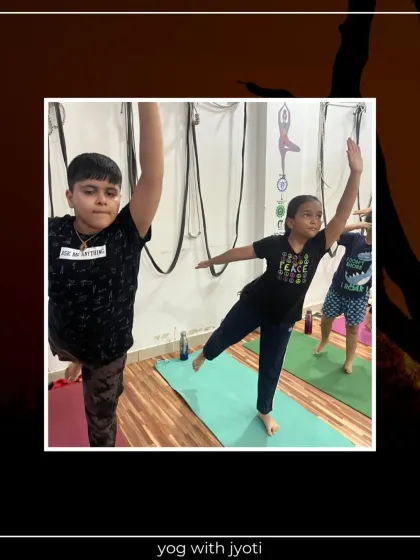 Young yogis finding their balance and strength in Tree Pose and Half Moon Pose. It's inspiring to see their focus and determination.