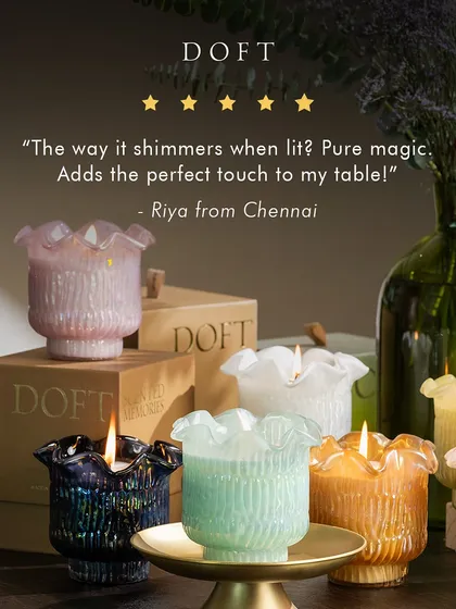 The way it shimmers when lit? Pure magic. My customers love the iridescent, ruffled glass of the Zen Lotus votives. They add the perfect touch of playful elegance to any tablescape, as this review from Riya in Chennai shows.