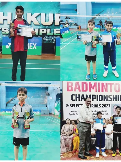 A clean sweep at the Raigad District Badminton Championship. Our players Sai Siddharth, Veeyom Aggarwal, and Himanshu Bhatkar won Gold Medals in their respective categories.