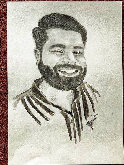 This commissioned charcoal portrait shows my style of blending realism with a touch of caricature to emphasize a warm and friendly smile.