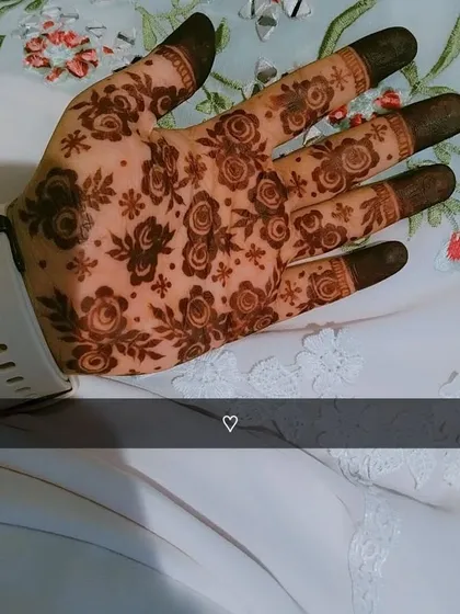Another view of the popular rose pattern, this time showing the mature, darker brown stain. This is the color you can expect a couple of days after application.