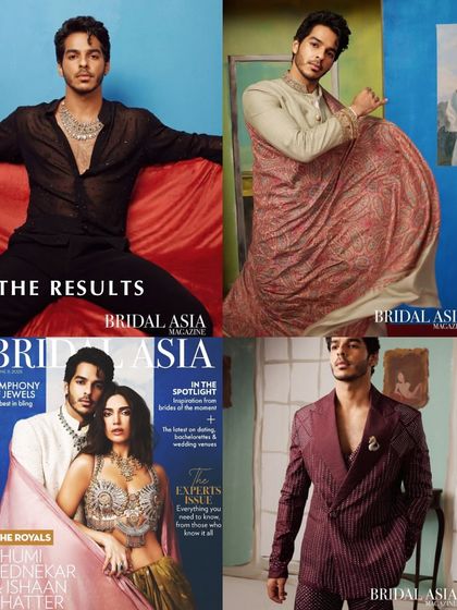 The final results from the Bridal Asia cover shoot with Ishaan Khatter and Bhumi Pednekar. It's so rewarding to see my makeup work on Ishaan featured across multiple stunning layouts in the magazine.
