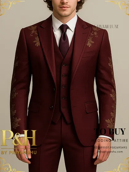 A close-up on the torso, highlighting the layered three-piece construction and the delicate hand-embroidery.