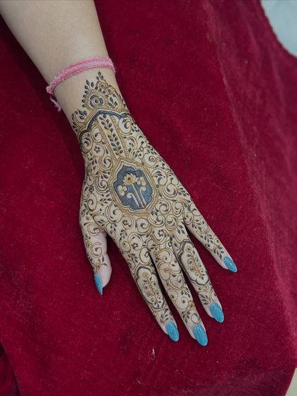 A single hand adorned with a beautiful and intricate design.