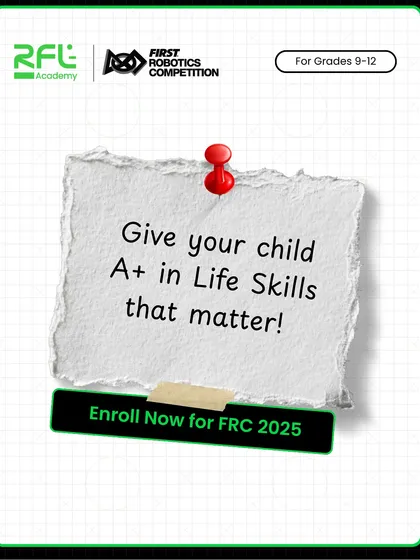A simple, powerful call to action: "Give your child A+ in Life Skills that matter!" This graphic encourages parents to enroll their child in our FRC program for holistic development.