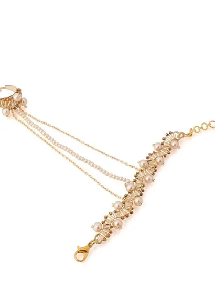 Another view of our elegant hand harness, showing the adjustable chain and clasp detail.