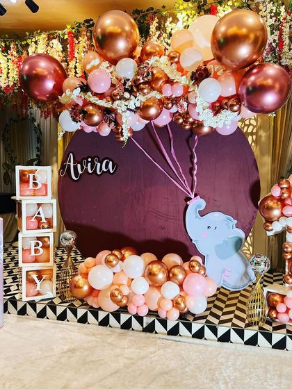 Golu Balloon Decor - Baby Celebration Decor Teddy Bear & Hot Air Balloons photo 21