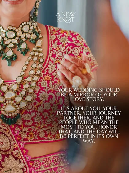 A series of advice graphics for brides-to-be, emphasizing the importance of choosing the right planner and embracing the joy of the journey.