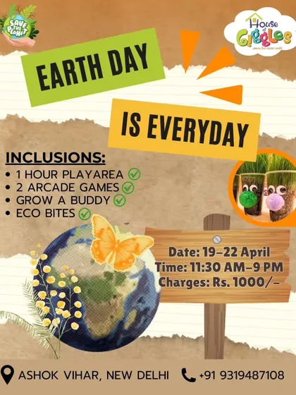 Earth Day is Everyday at House of Giggles! We celebrated our planet with an eco-friendly event that included playtime, arcade games, and a "Grow a Buddy" planting activity.