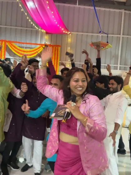 Right in the middle of the action at the Vyapar App Diwali bash with over 600 people. I love getting off the stage and into the crowd, making sure everyone feels like part of the celebration.