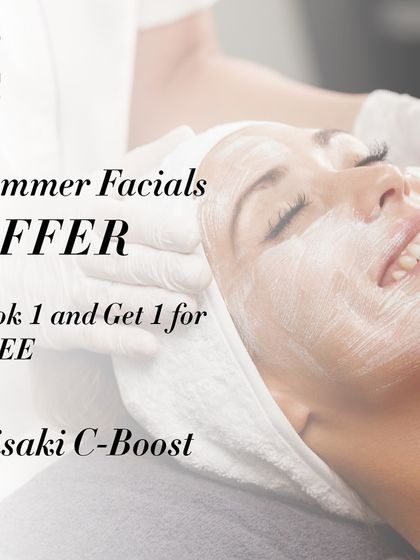 A special summer offer: Book 1 Misaki C-Boost facial and get 1 free to help slow down the aging process and promote healthy skin.