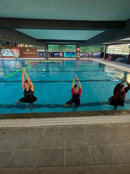 Imagine being held by water as you move and stretch. Aqua yoga is a beautiful, low impact practice that supports your body completely, making it perfect for all fitness levels. Here, we find freedom and flow in the gentle embrace of the pool.
