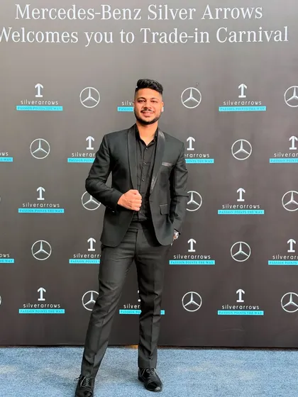 At the Mercedes-Benz Silver Arrows Trade-in Carnival. Each of my 14 shows with Mercedes has been a unique experience, and I'm grateful for their continued trust.