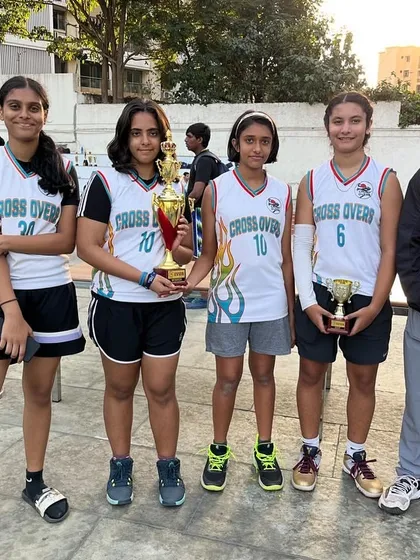 Congratulations to our U-16 girls for winning the 3x3 tournament at CNS. This picture captures the winning team with their well-earned trophies.