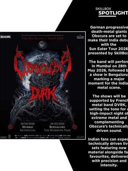 Detailed information about Obscura's 'Sun Eater Tour'. Our promotional materials are information-packed, giving fans all the details they need about the lineup, venues, and what to expect.