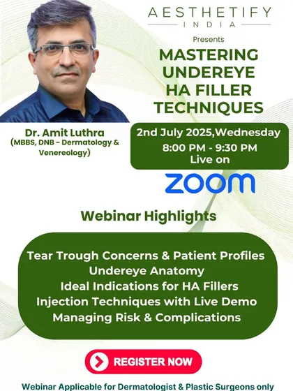 I regularly conduct webinars for other dermatologists on advanced topics like mastering under-eye HA filler techniques. This commitment to education ensures the highest standards of care.