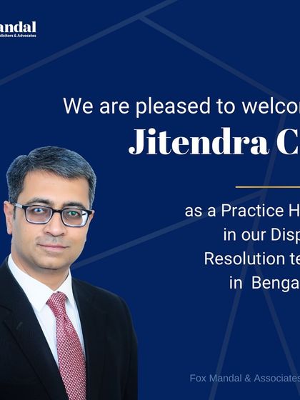 We are pleased to welcome Jitendra C P to the firm as a Practice Head in our Dispute Resolution team in Bengaluru. He brings extensive experience in civil, commercial, and real estate litigation and arbitration.