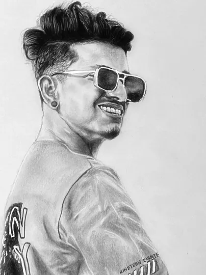 A completed portrait of a follower, showing a cool and casual style.