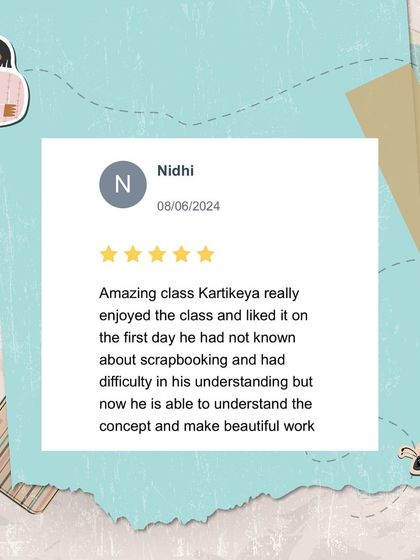 My scrapbooking and creative writing classes for kids are designed to improve their aesthetic sense, enhance their creativity, and help them express their thoughts and feelings. It's a fun and engaging way to learn.