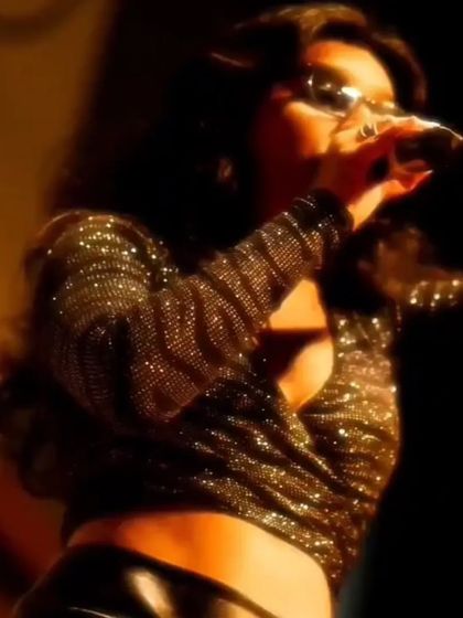 A close-up shot from a performance, used for a feature on Amazing Radio. This shows how my live performance visuals are used in press and promotions.